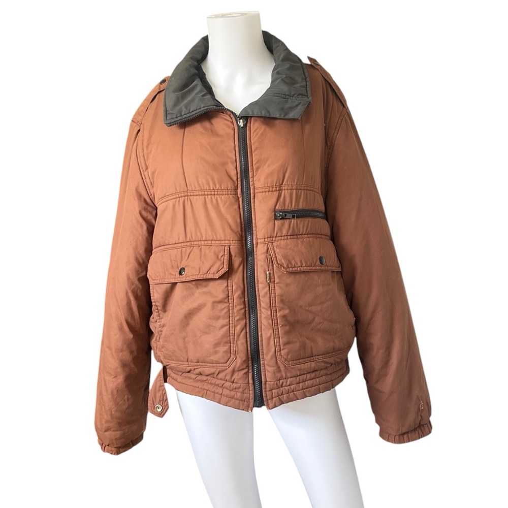 Vintage 80s Levi's Brown Chore Jacket Zip Up Neutral Classic Size Large L